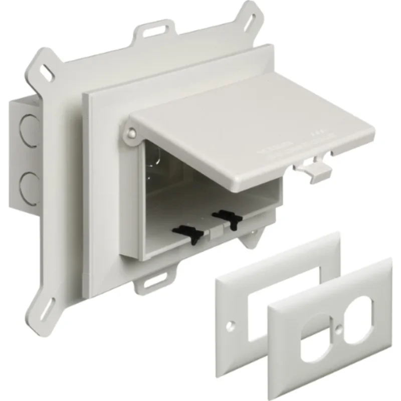1 Gang Low Profile Electrical Box With Weatherproof While In Use Extra Duty Cover DBHS1W