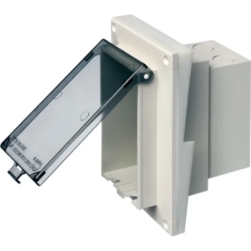 1 Gang Low Profile Vertical Box For New Construction On Any Siding Clear Cover DBVR141C
