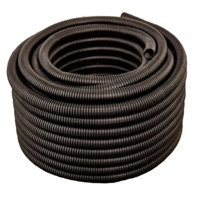 1 Inch Flexible Polyethylene Corrugated Split Loom Tubing Black 100FT