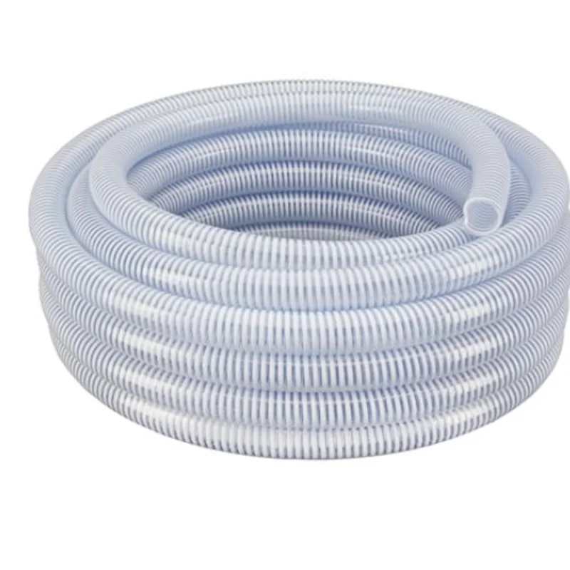 1 Inch Flexible PVC Clear with White Suction Hose 100FT