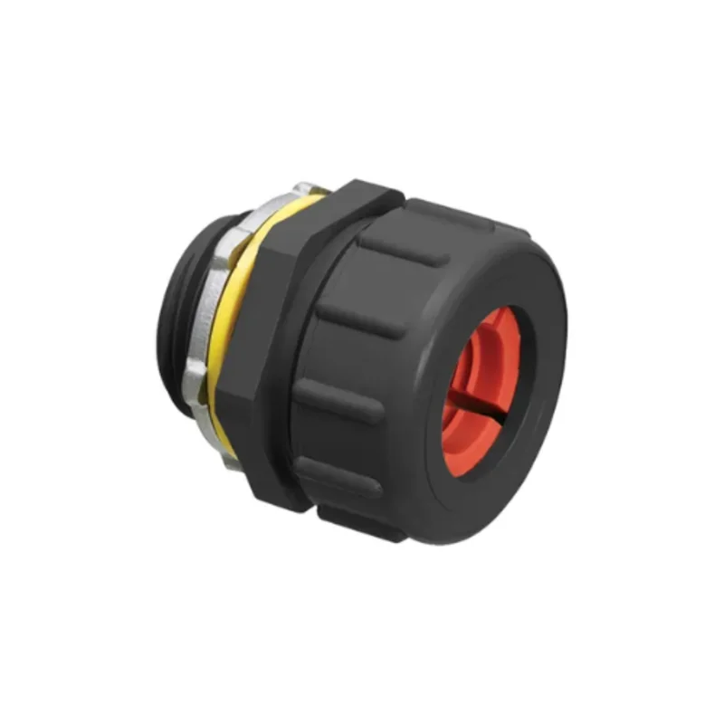 1 Inch Liquidtight Oiltight Strain Relief Cord Connector With Sealing Ring and Locknut NMCG100750BL