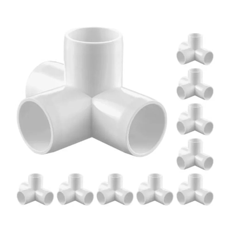 1" PVC Pipe Joints Elbow Connector 4-Way PVC Fittings (PACK 10)
