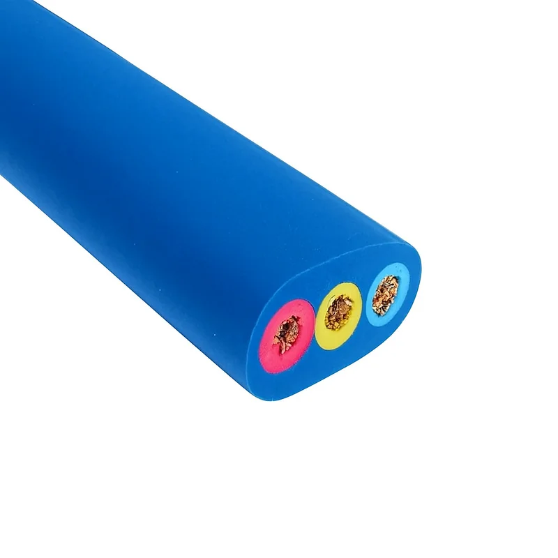 10/2 Heavy Duty Flat W/GRND THW/submersible Pump Cable Copper Navy Blue PVC Jacket 600V