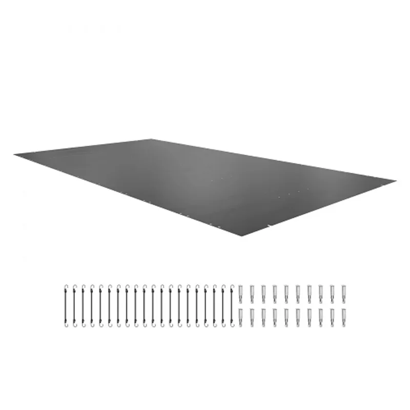 10.5x18.6 ft Rectangle Pool Safety Cover, Inground Mesh Cover with Drainage Holes, PVC Winter Safety Cover for Swimming Pools, Dark Grey