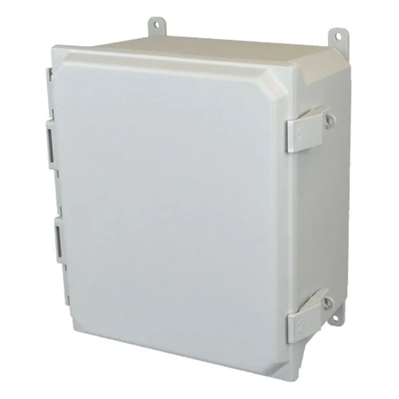 10 Inch Depth Nonmetallic Snap Latch Hinged Cover Fiberglass Enclosure AMU1860NL