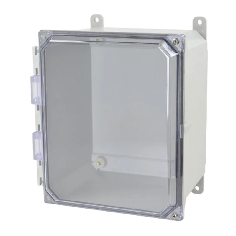 10 Inch Height Screw Window Fiberglass Enclosure with Clear Covers AMU1086CCH