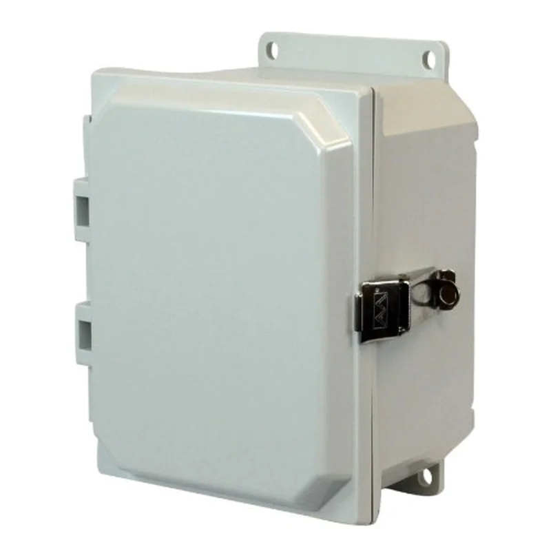 10 Inch Height Snap Padlocking POLYLINE AMP Series JIC Size Polycarbonate Enclosure AMP1084LF