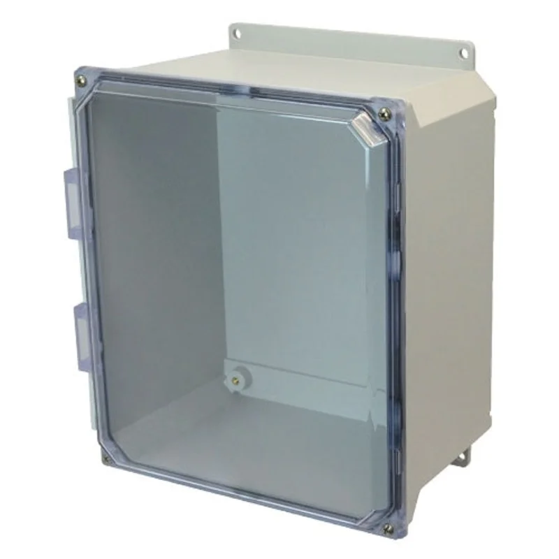10 Inch Width Screw Fiberglass Enclosure with Clear Covers AMU1206CCF