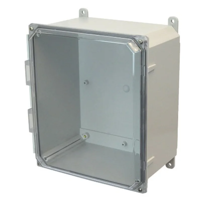 10 Inch Width Screw Window Polycarbonate Enclosure with Clear Covers AMP1206CC