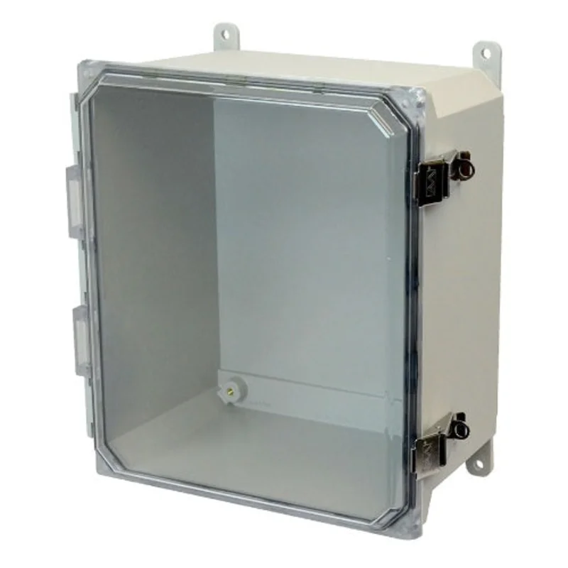 10 Inch Width ULTRALINE AMU Series JIC Size Fiberglass Enclosure with Clear Covers AMU1206CCL