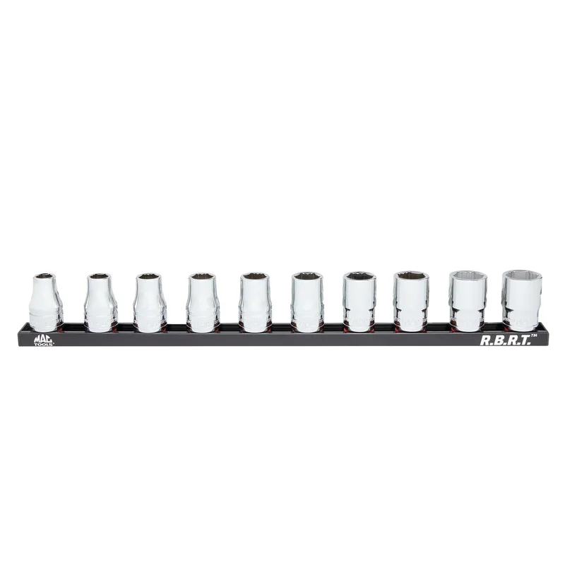 10-PC. 1/2" Drive Standard Metric R.B.R.T. Socket Set