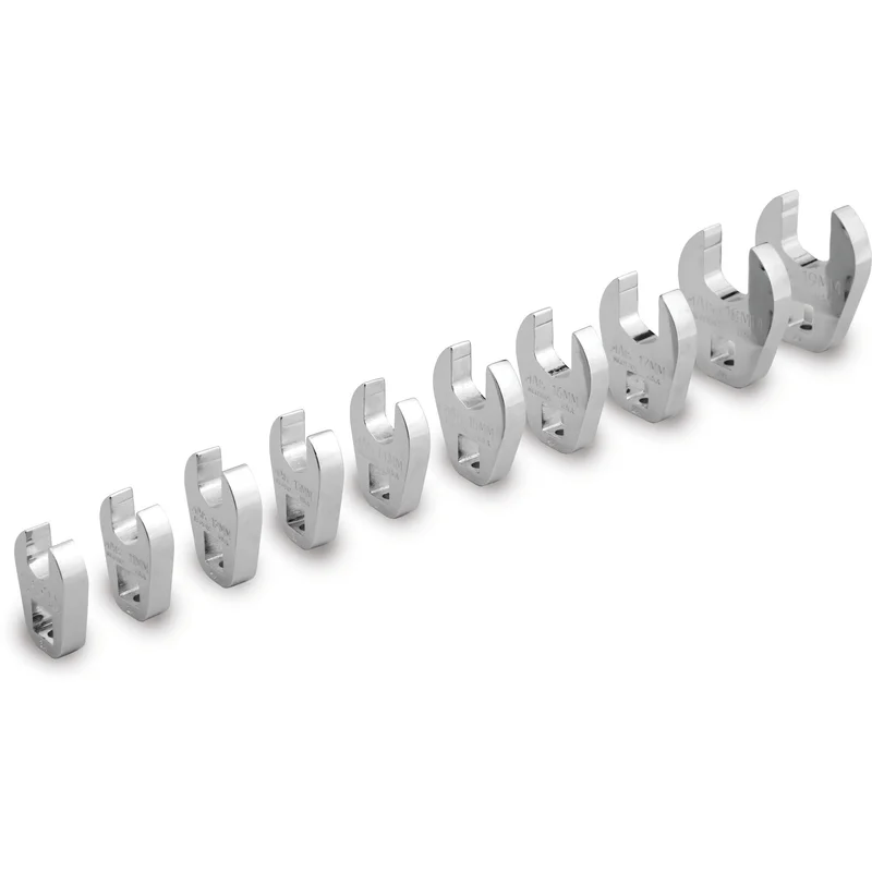 10-PC. 3/8 Drive Metric Open End Crowfoot Wrench Set