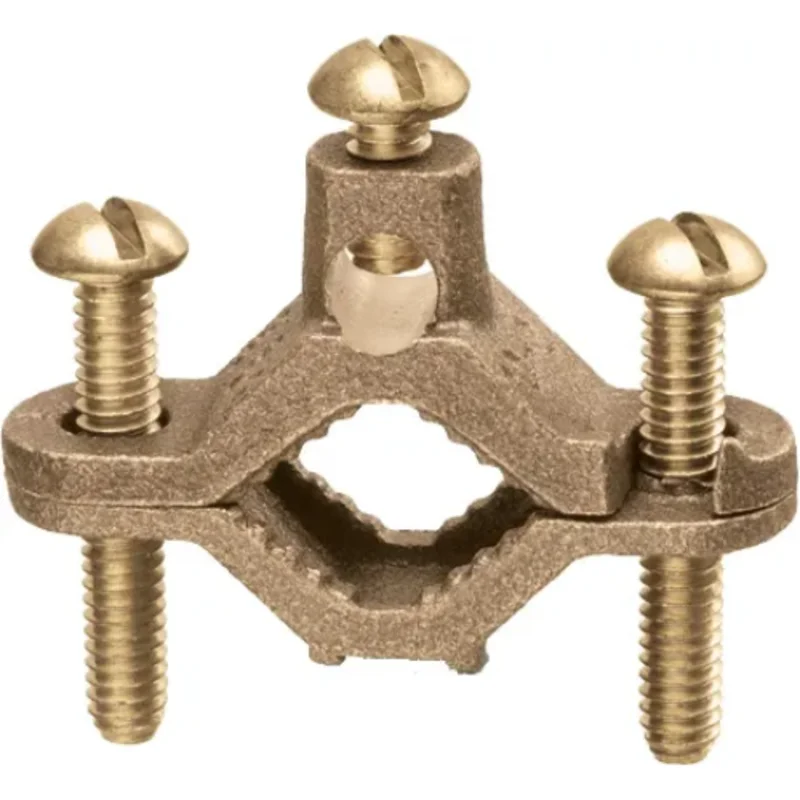 10 to 2 AWG Bare Wire Ground Clamp With Brass Screw Conductor 720BBS