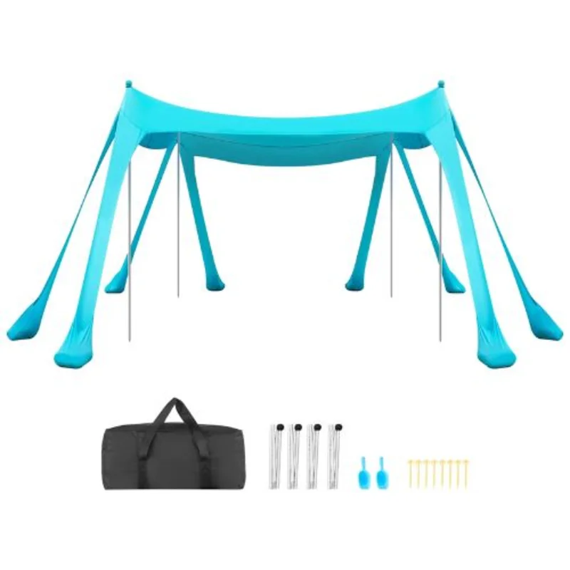 10 x 10 ft Beach Tent Sun Shelter UPF50+ Sun Protection and Easy Pop Up Beach Canopy with Sandbags for Family Camping (Green)