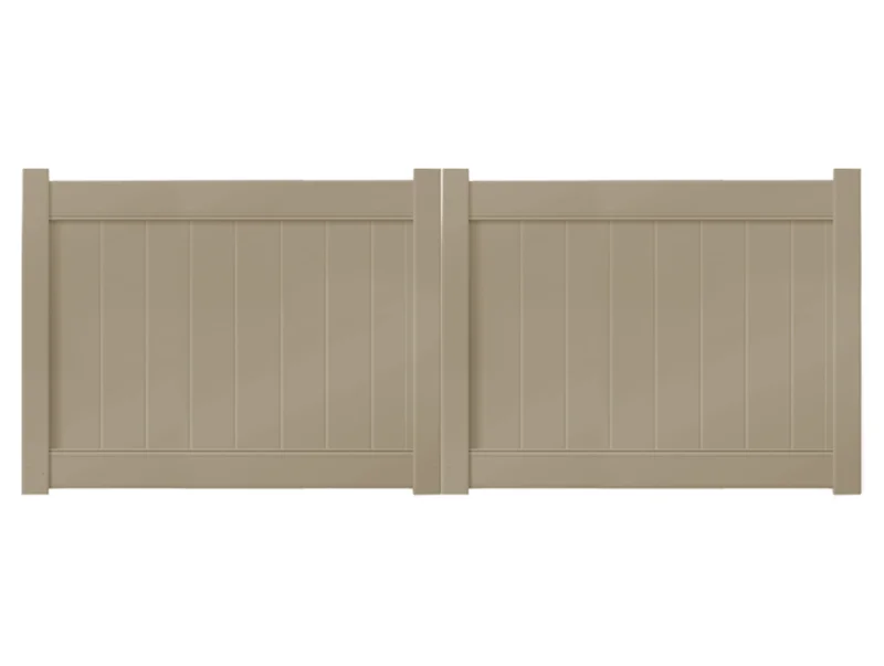 10 x 4 Khaki Double Drive Vinyl Gate