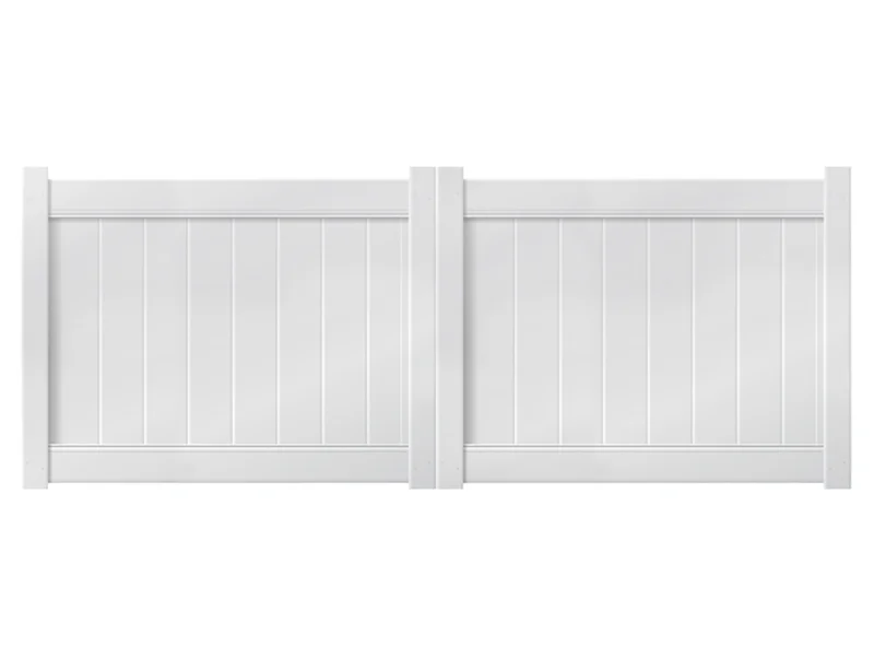 10 x 4 White Double Drive Vinyl Gate