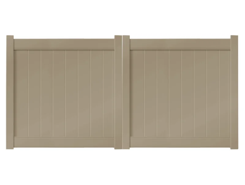 10 x 5 Khaki Double Drive Vinyl Gate