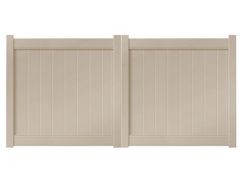 10' x 5' Sandstone Double Drive Vinyl Gate