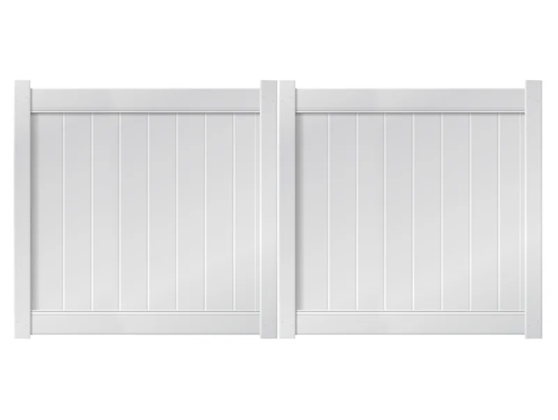 10 x 5 White Double Drive Vinyl Gate