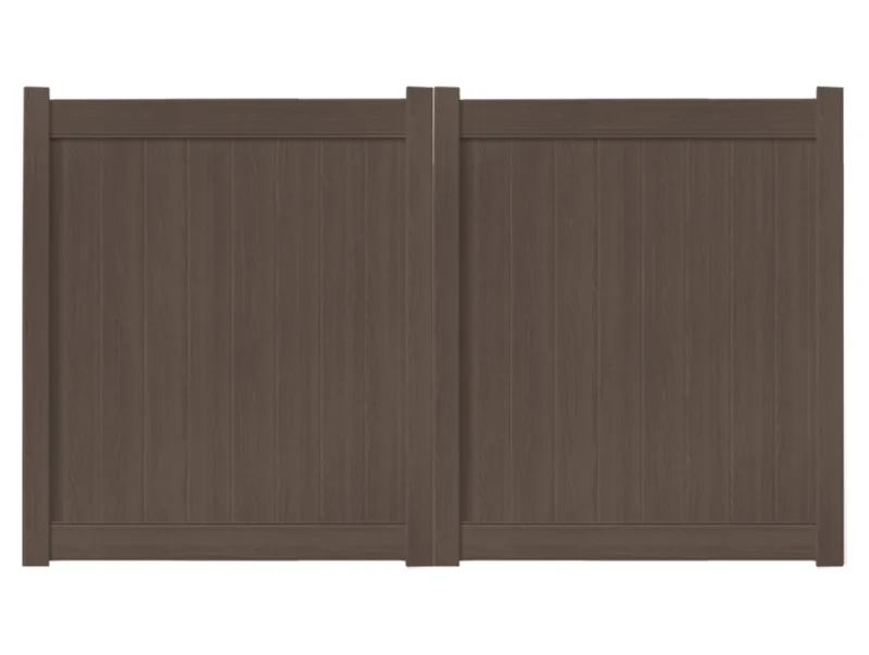 10 x 6 Chestnut Brown Double Drive Vinyl Gate