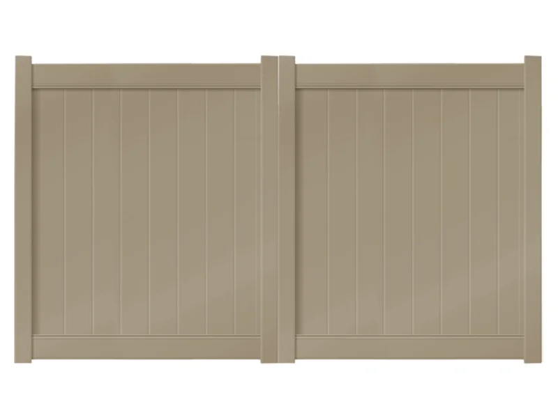 10 x 6 Khaki Double Drive Vinyl Gate