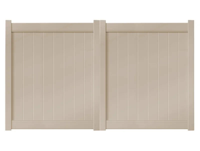 10 x 6 Sandstone Double Drive Vinyl Gate