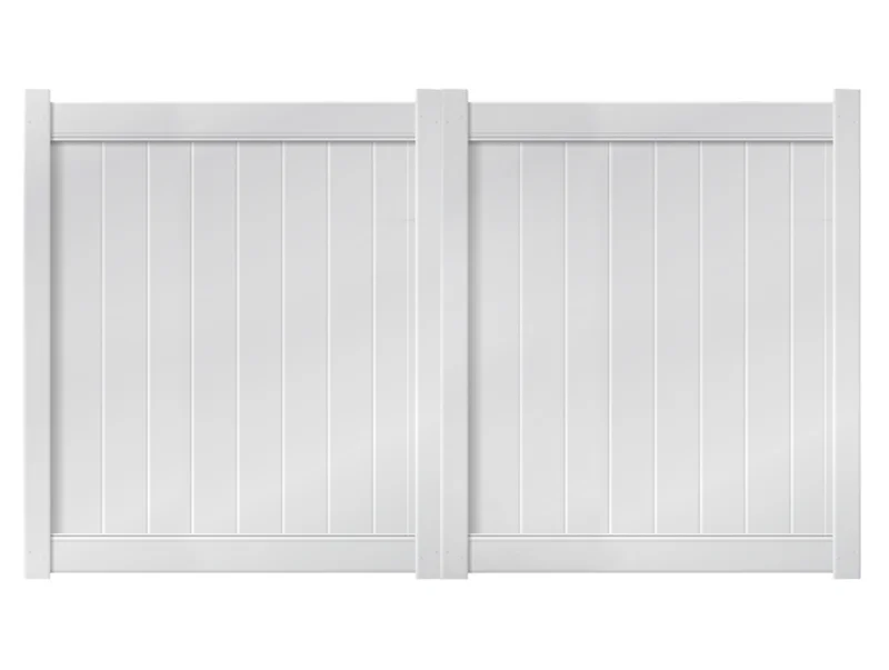 10 x 6 White Double Drive Vinyl Gate