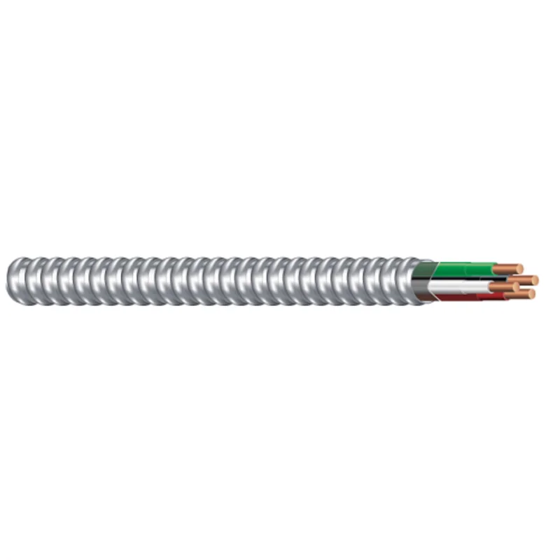 1000' 12/2 Solid Type MC Lightweight Aluminum Interlocked Armor Armorlite Copper Conductor 600V