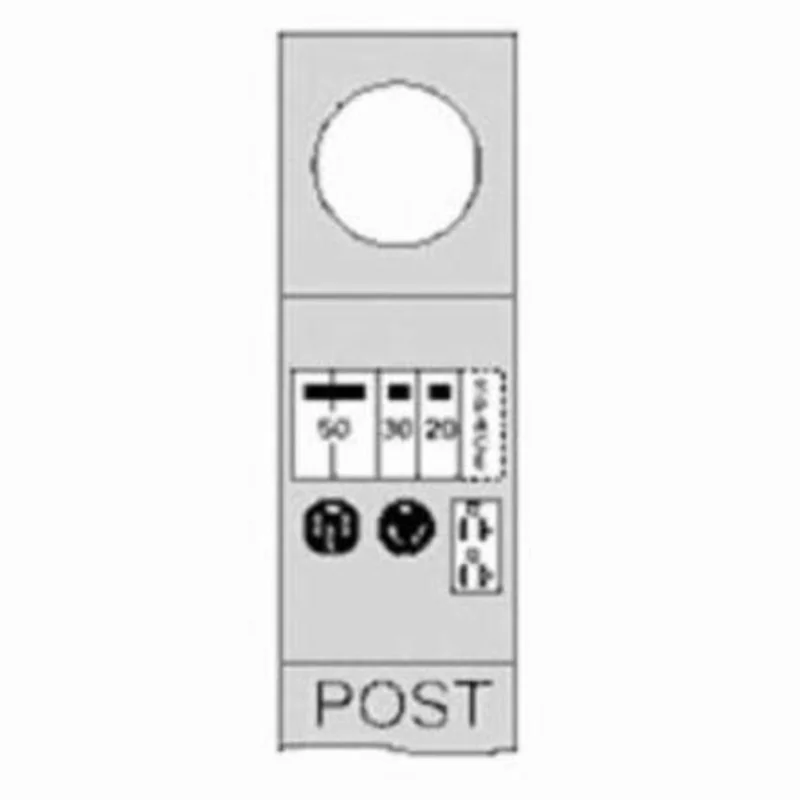 100A 120V Galvanized Steel Ring less Metered Power Outlet R075CP6010