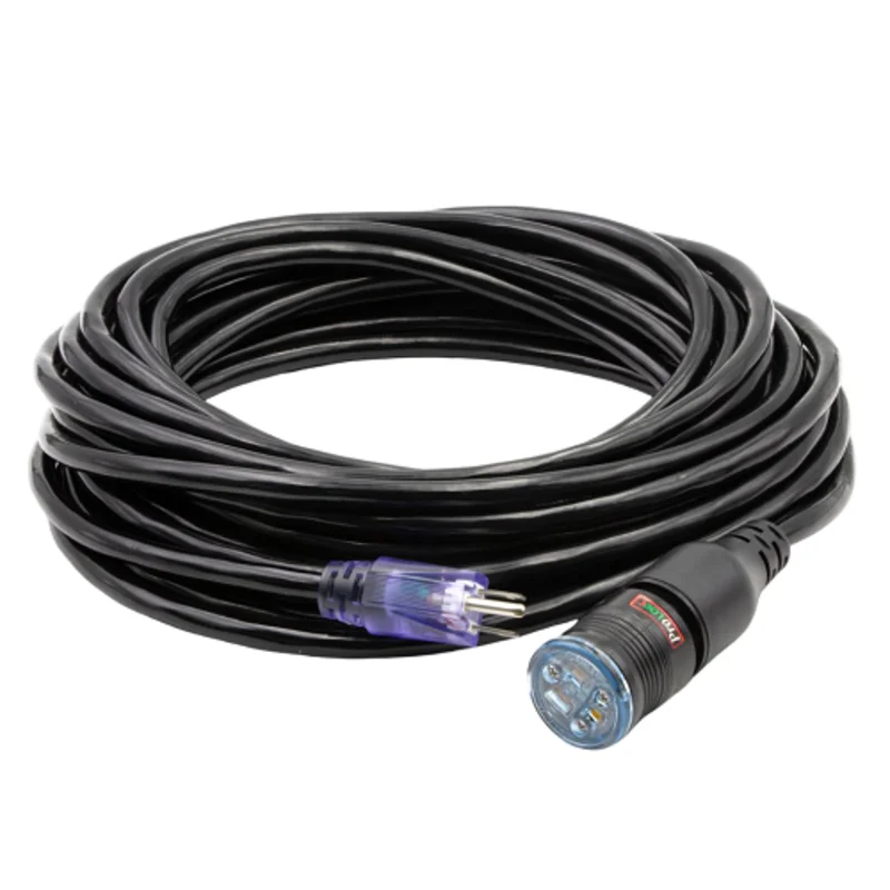 100FT 12/3 SJTW Cold Weather Pro Lock Extension Cord With CGM Black