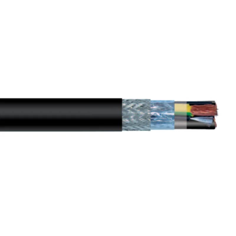 104' 10 AWG 4C Bare Copper Shielded Al Tape TC Braid PVC Gaalflex Tray VFD 1405 600V Cable