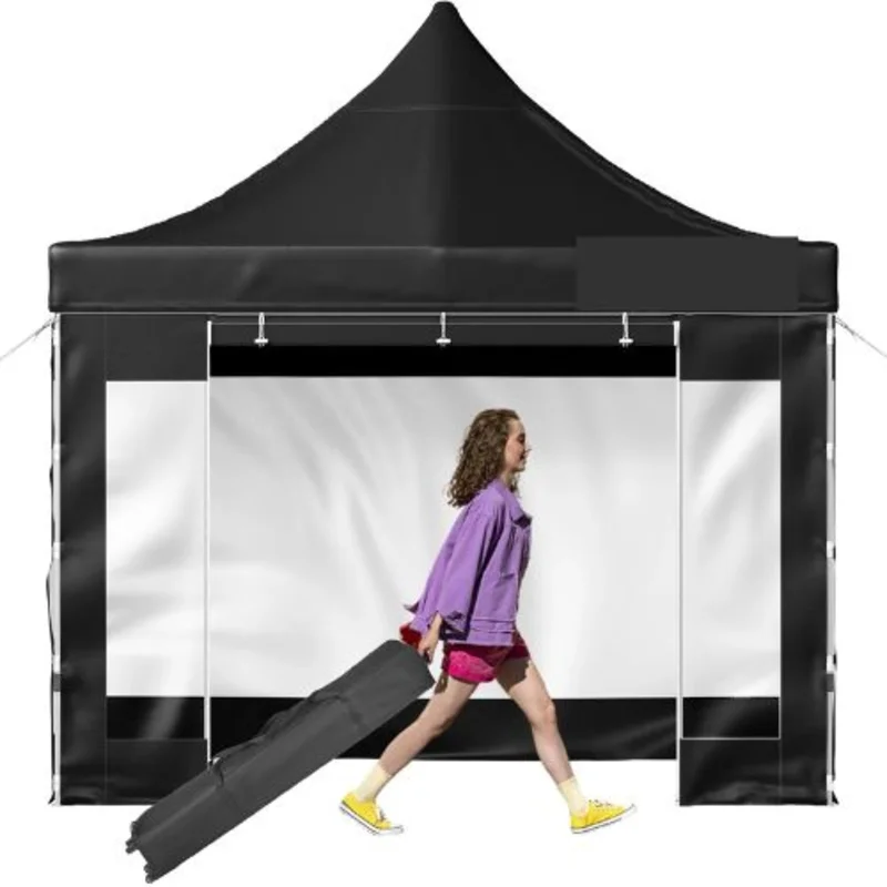 10x10 Ft Pop-Up Canopy Tent Instant Gazebo with Removable Sidewalls & Wheeled Bag UV & Waterproof Outdoor Shelter for Party Garden Backyard (Black)