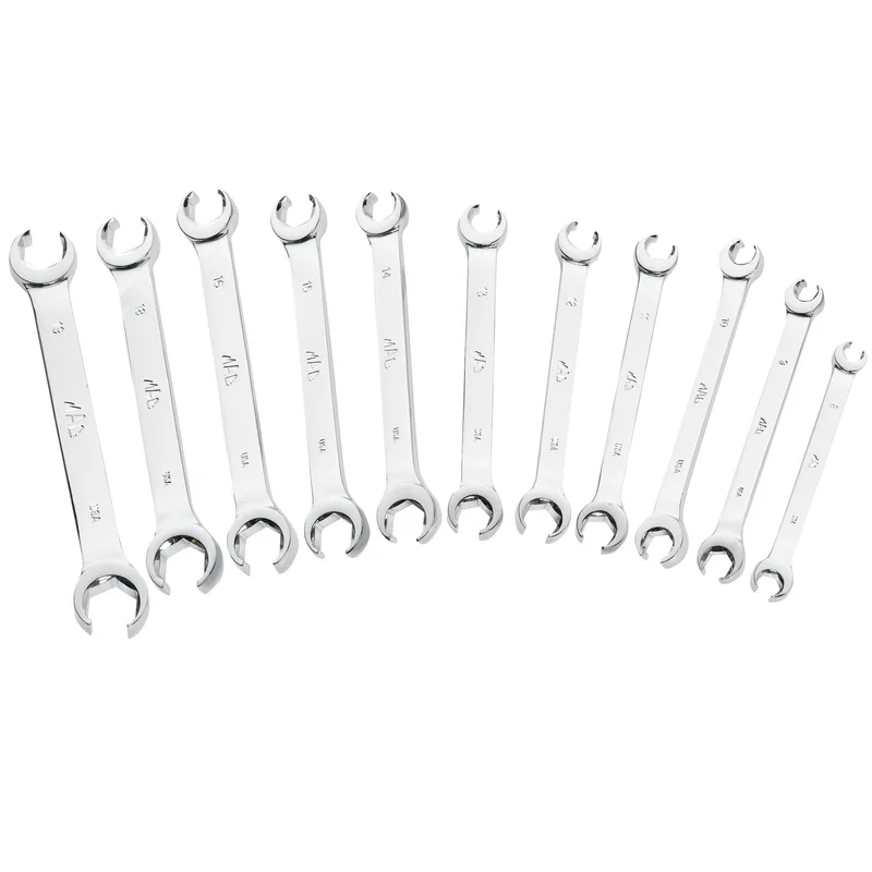11-PC. Metric Double-End Flare Nut Wrench Set - 6-PT.