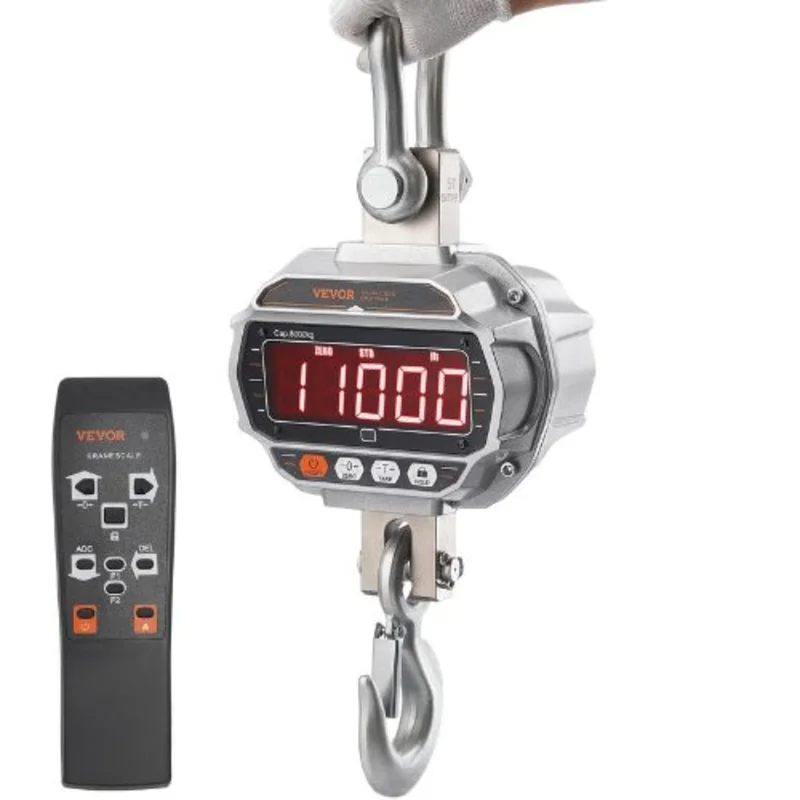 11000 lbs Heavy Duty Digital Crane Scale LED Screen with Remote Control Cast for Construction Factory Farm Hunting