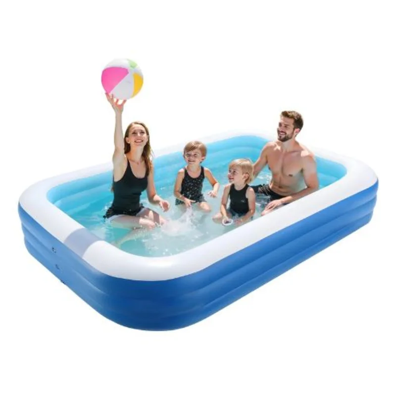 118 x 67 x 20 Inch Inflatable Pool Large Family Swim Pool for Kids & Adults Indoor Outdoor with Repair Kit