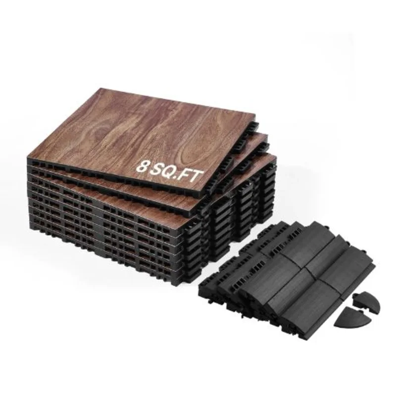12.4 X 12.4 In PP+PVC Puzzle Floor Tiles for  Gym Floor and  Dance Enthusiasts Training HJLVT24120-9