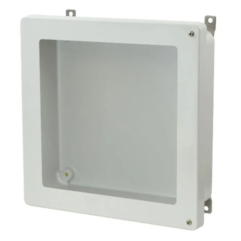 12 Inch Height AM Series JIC Size Fiberglass Enclosure with Windows AM1224HW