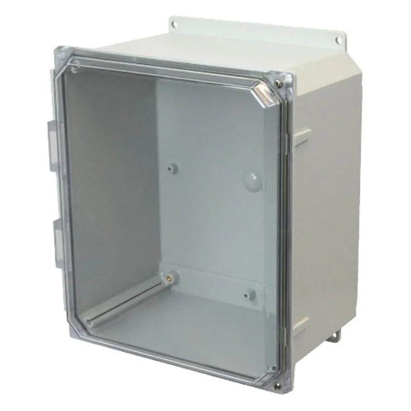 12 Inch Height Window Wall Mount Polycarbonate Enclosure with Clear Covers AMP1206CCHF
