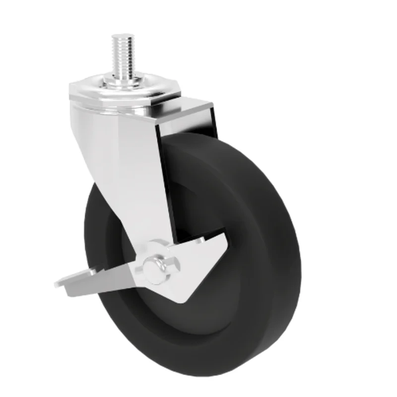12 Length Aspect 4" Industrial Caster for Gondola Panel and T-Legs Gloss White APWCASW