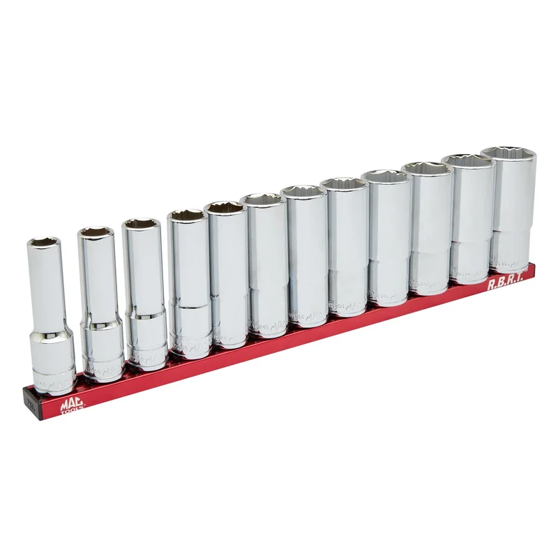 12-PC. 1/2" Drive Deep SAE R.B.R.T. Socket Set