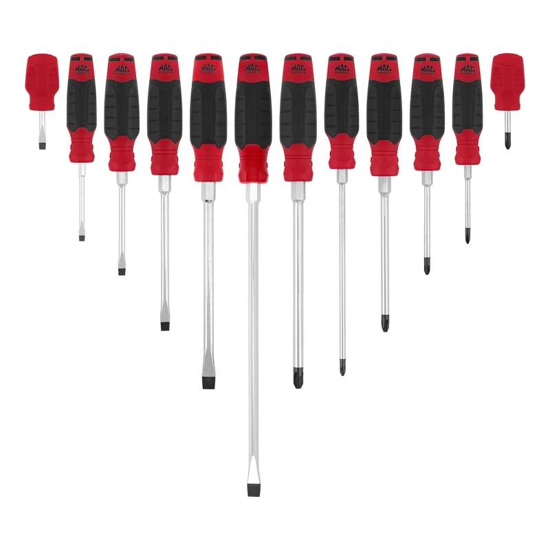 12-PC. Mac-Grip Combination Screwdriver Set - Red