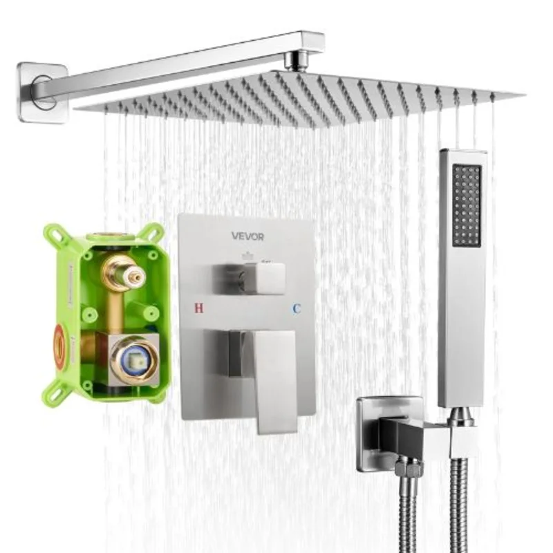 12" Rainfall Shower System with Handheld (Brushed Nickel)