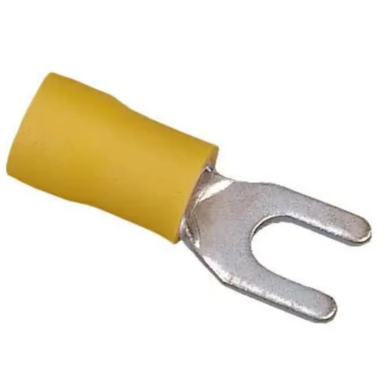 12 to 10 AWG Insulated Vinyl Bare Spade Terminal Tin Plated Brass 84-7221 (Pack of 500)
