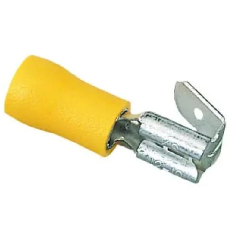 12 to 10 AWG Insulated Vinyl Multi-Stack Disconnect Brass Yellow 83-9631 (Pack of 25)