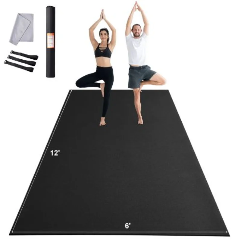 12 X 6ft Non-Slip High Density Premium Yoga Mat with Carry Bag & Strap Ideal for Yoga Pilates & Floor Workouts for Men & Women