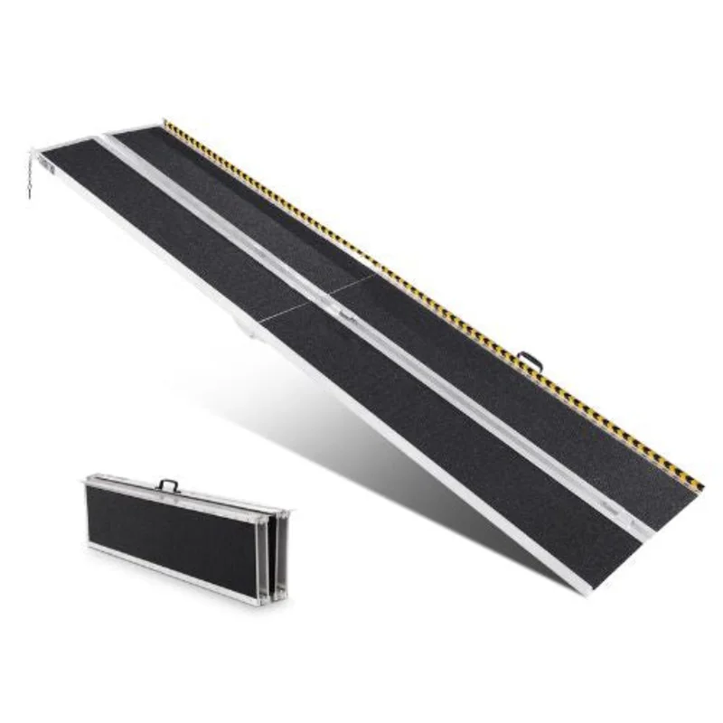 120 Inch Portable Wheelchair Ramp Aluminum Folding Threshold Ramp for Home Steps Stairs Doorways Curbs