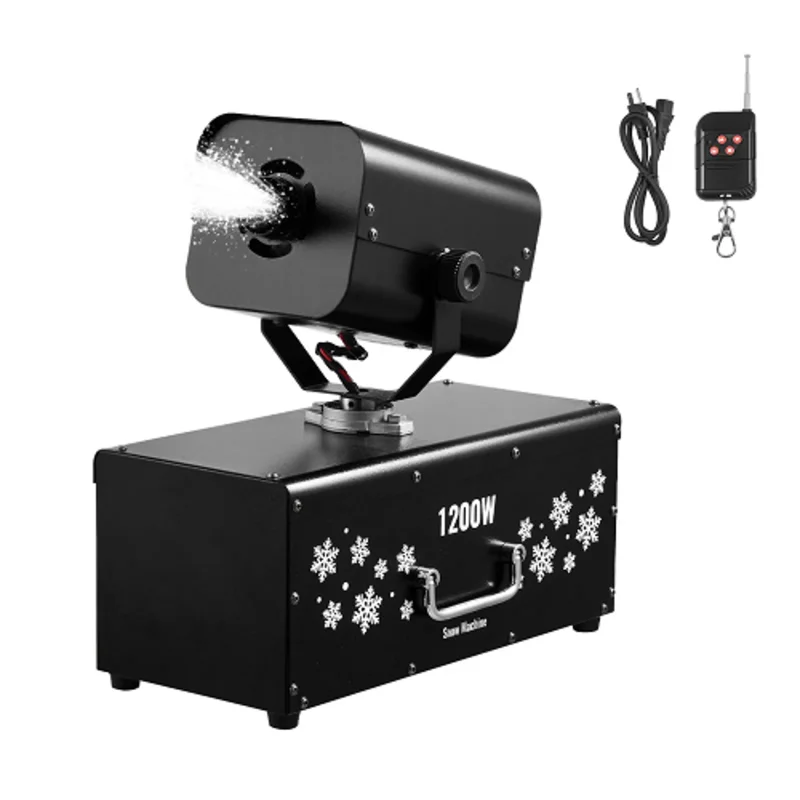 1200W 90 Shaking Head Snow Maker with Wireless Remote Control, High-Output Snowmaking Machine
