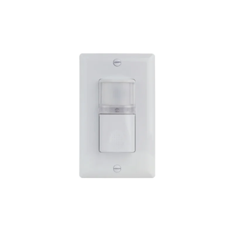 120V White Plastic Vacancy Sensor Switch with Nightlight V1LNW