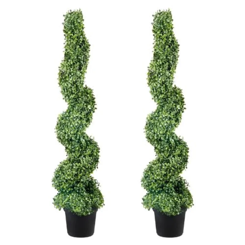 122cm Artificial Boxwood Tower Topiary Spiral Artificial Plant (10 pcs)