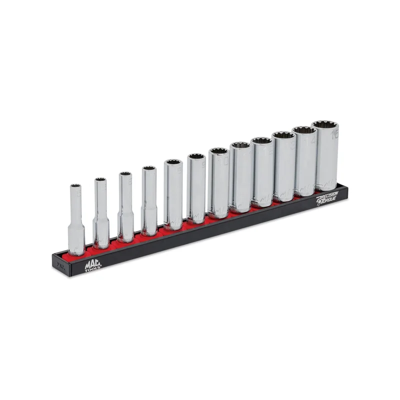12PC. 1/4" Drive Deep Metric Spline Socket Set